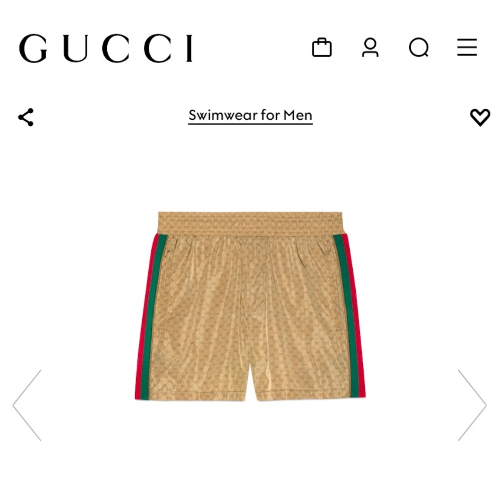 Gucci WATERPROOF NYLON SWIM SHORTS WITH
GG